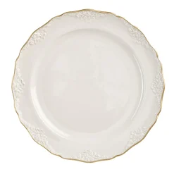 Set di 2 piatti da portata medi bianchi e dorati Irene