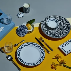 Set di 6 piatti da portata Catene Zaffiro di Gio Ponti