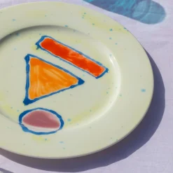 Set di 2 piatti da portata con bordo lime