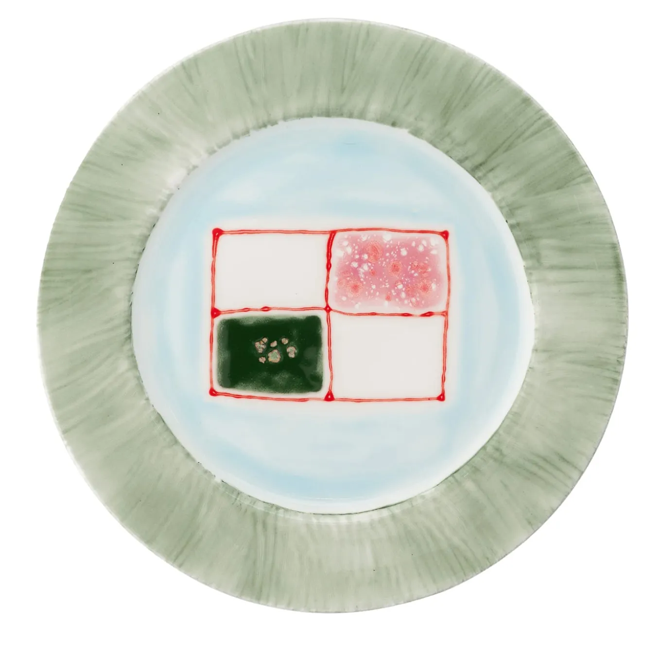 Set di 2 piatti da portata con bordo in giada