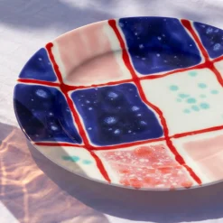 Set di 2 piatti da portata con bordo Tartan