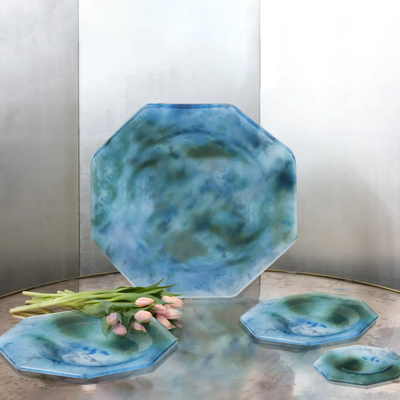 Set di 2 piatti da pranzo grandi Dafne