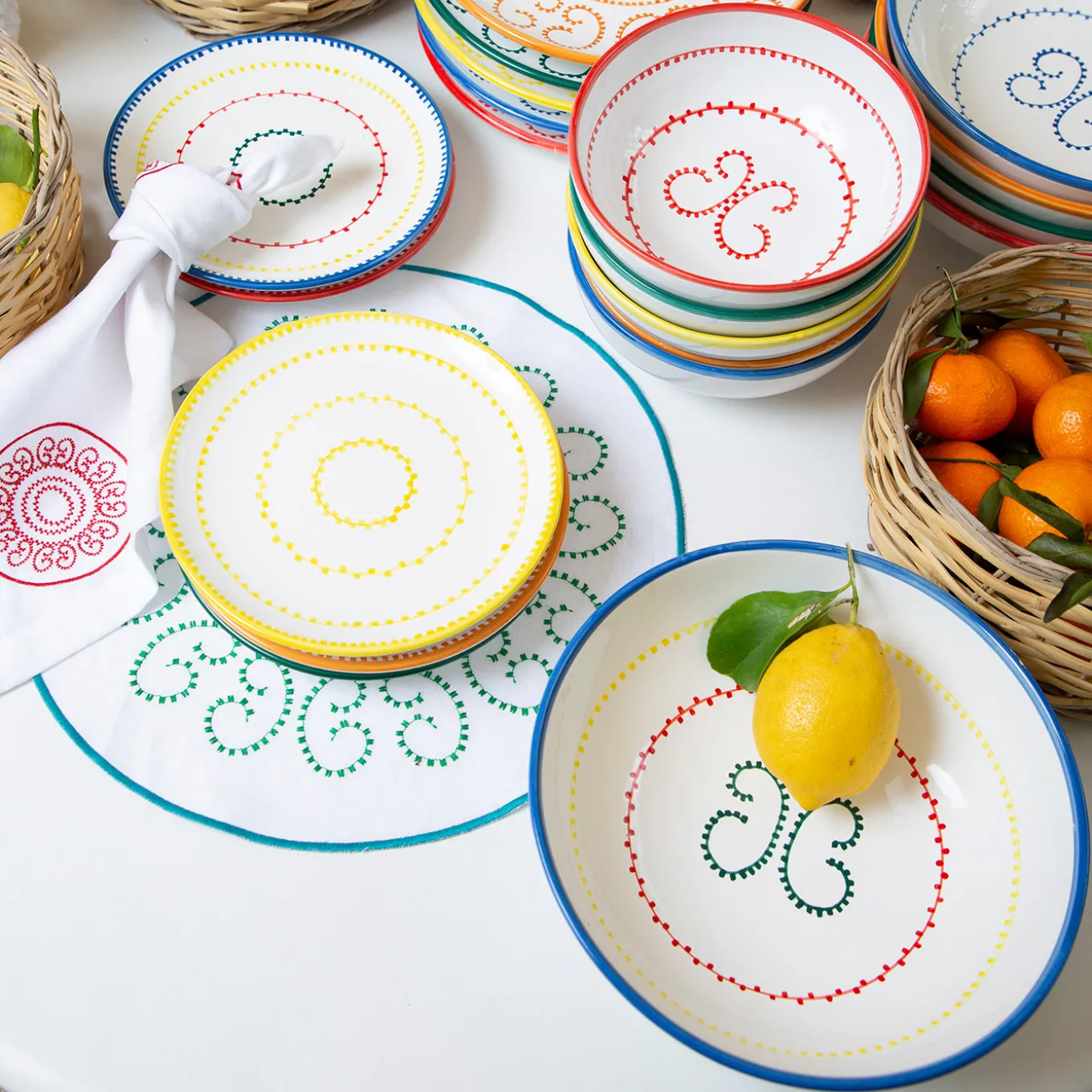 Set di 4 piatti da zuppa in ceramica verde Luminaria