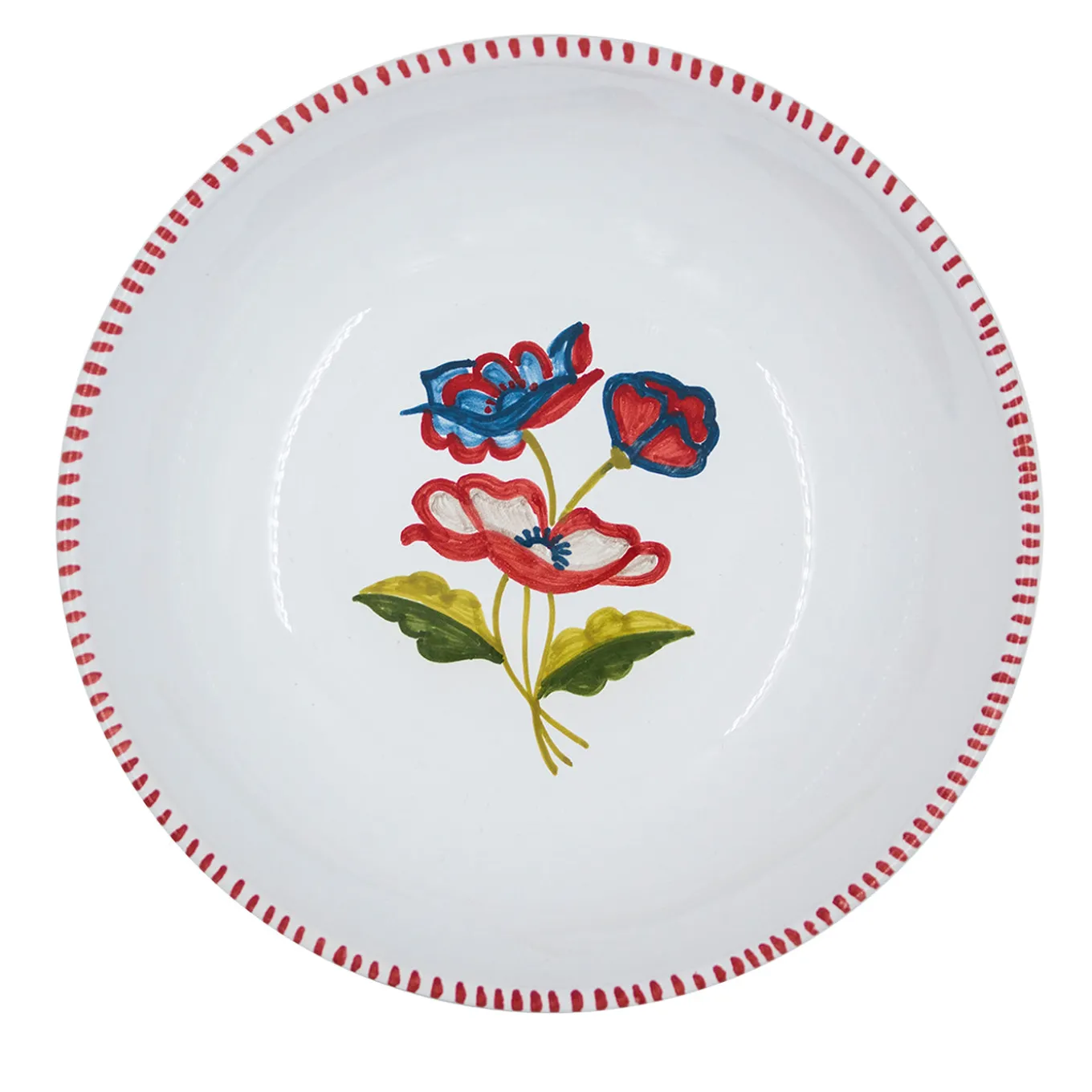 Set di 4 piatti da zuppa in ceramica rossa Gioia