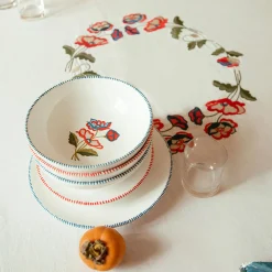 Set di 4 piatti da zuppa in ceramica rossa Gioia