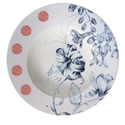 Set di 2 piatti da zuppa Maria Antonietta nero e rosso