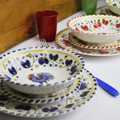 Set di 18 piatti Galletto Blue