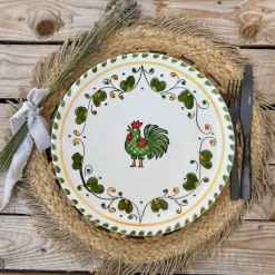 Set di 18 piatti Galletto Green