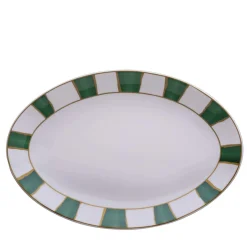 Set di 3 piatti ovali Striche Verdi