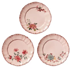 Set di 3 Piatti Piani Veranda Rosa