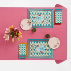 Set di 3 Piatti Piani Veranda Rosa