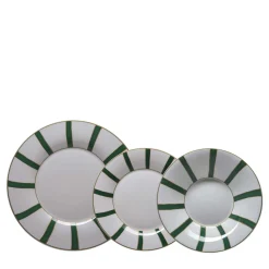 Set di 3 piatti Striche Verdi