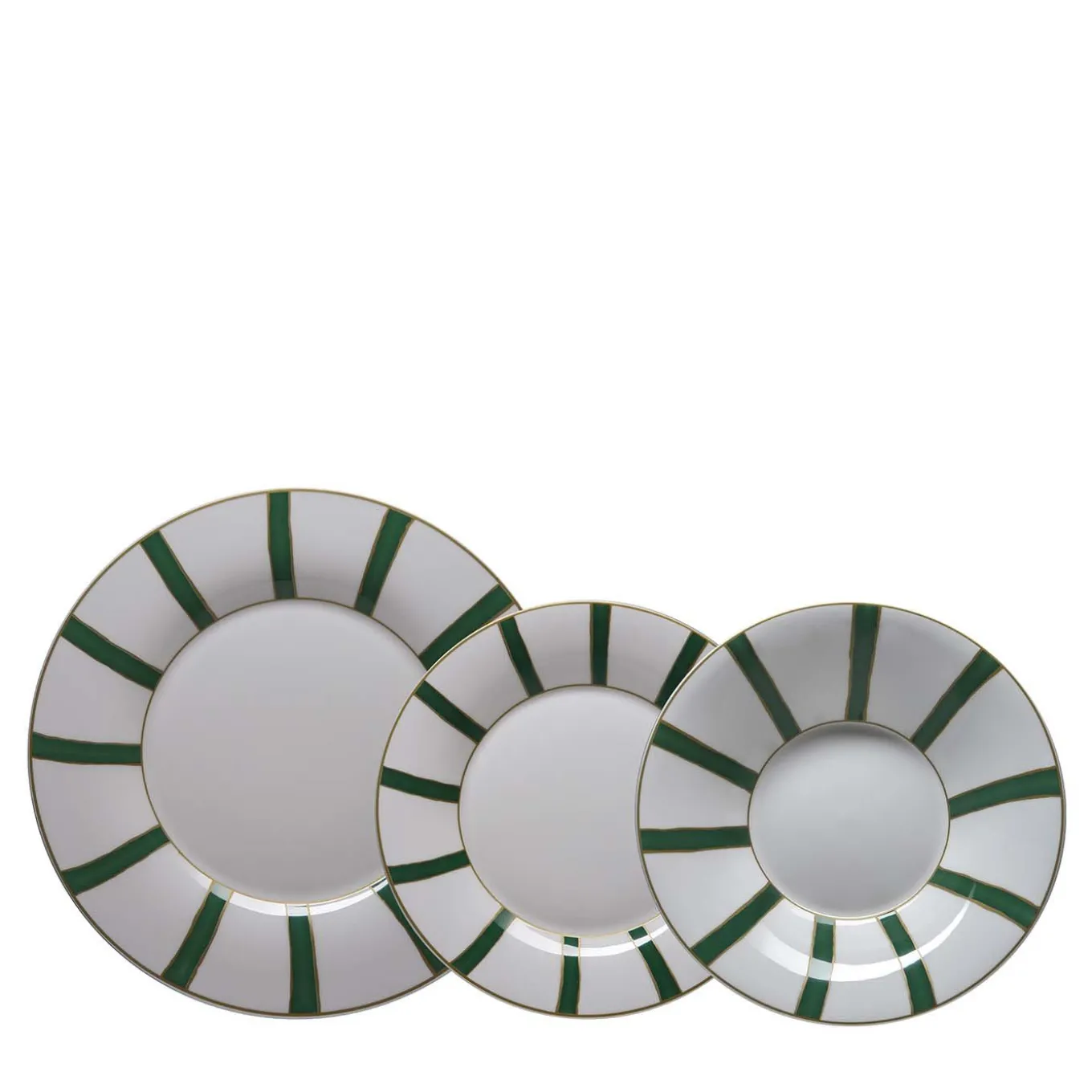 Set di 3 piatti Striche Verdi