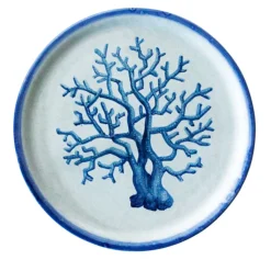 Set di 6 piatti tondi Osteria in corallo da 35 cm