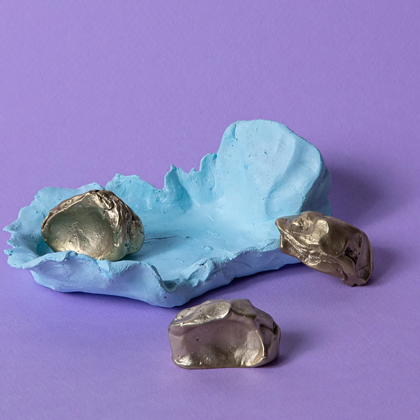 Set di 4 pomelli in ottone per porte Impronta #4 di Nicole Valenti