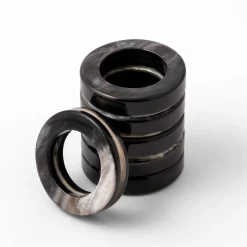 Set di 6 porta tovaglioli neri