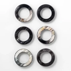 Set di 6 porta tovaglioli neri