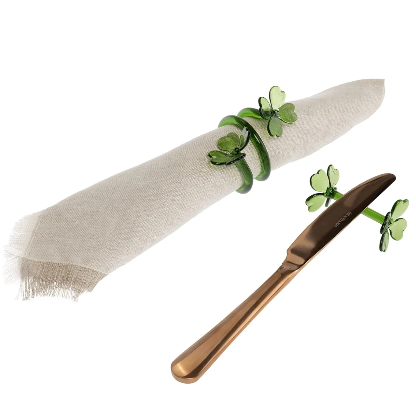 Set di 6 portatovaglioli in vetro realizzati a mano