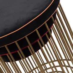 Set di 3 sgabelli a gabbia in ottone