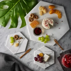 Set di 2 sottobicchieri Convivio in marmo bianco