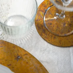 Set di 4 sottobicchieri in ottone Terra