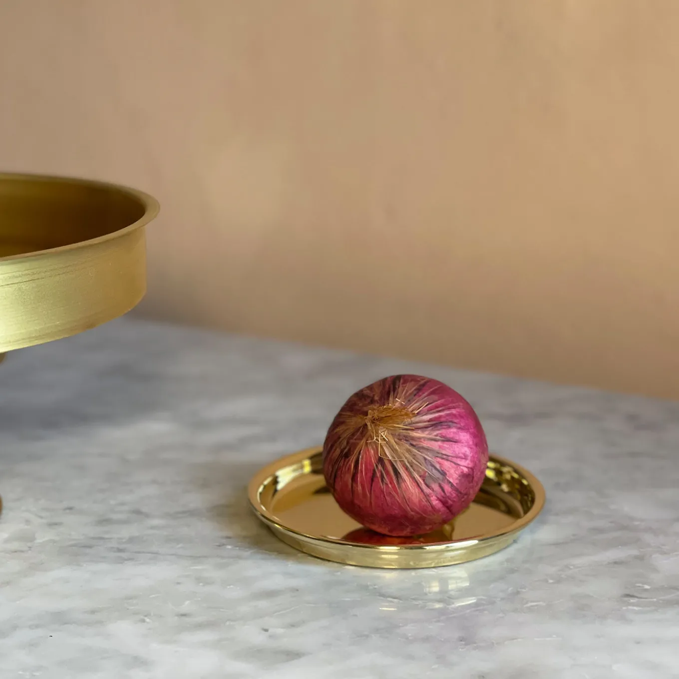 Set di 2 sottobicchieri in ottone lucidato