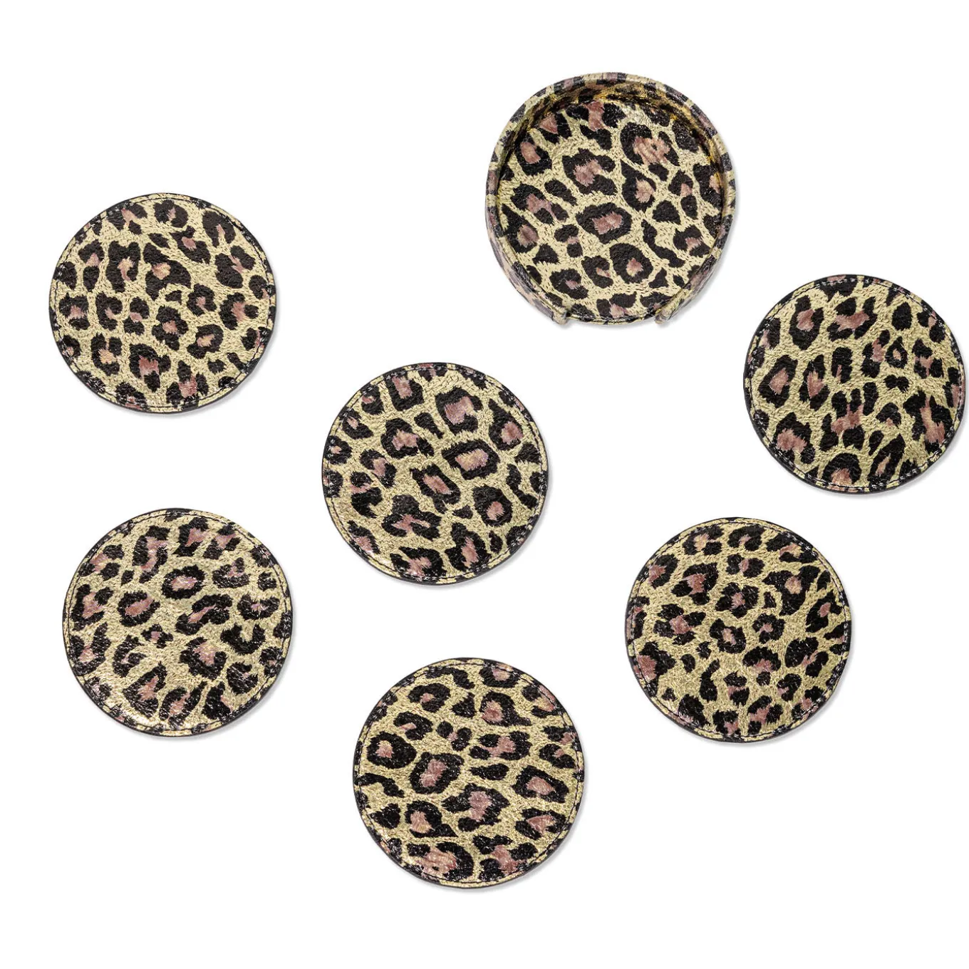 Set di 6 sottobicchieri in pelle Animalier