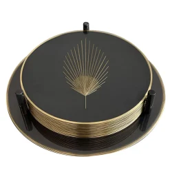 Set di 6 sottobicchieri Phoinix in ottone brunito