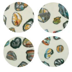 Set di 8 sottobicchieri policromi screziati Pebbles