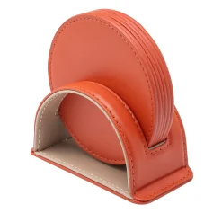 Set di 6 sottobicchieri rotondi Dalì Soft Spritz Arancione e Cappuccino Beige