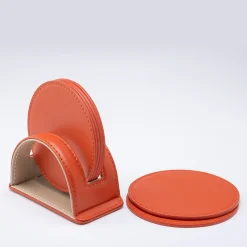 Set di 6 sottobicchieri rotondi Dalì Soft Spritz Arancione e Cappuccino Beige