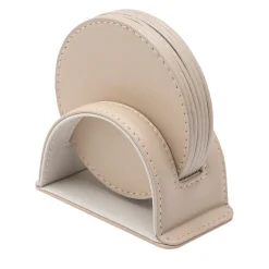 Set di 6 sottobicchieri rotondi Dalì Soft Capuccino Beige e Luna White