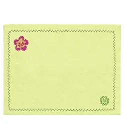 Set di 4 sottopiattti in lino giallo con cactus mediterranei