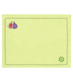 Set di 4 sottopiattti in lino giallo con cactus mediterranei