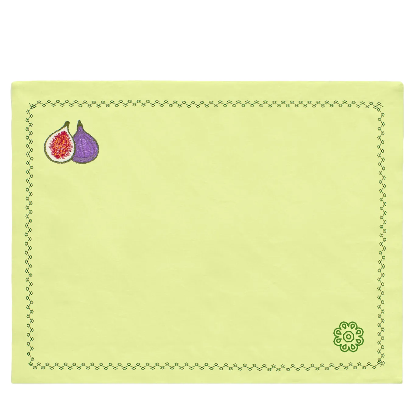 Set di 4 sottopiattti in lino giallo con cactus mediterranei