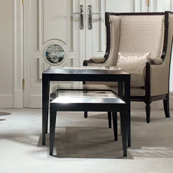 Set di 3 tavolini T143 in ebano nero e marmo di Estremoz