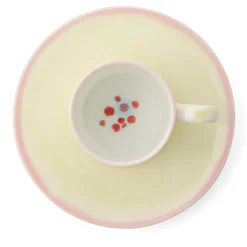 Set di 4 tazze da caffè dritte Murrine verdi e piattini