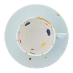 Set di 2 tazze da caffè in cristallo e piattini