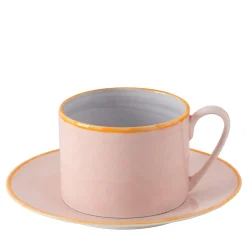 Set di 2 tazze da tè e piattini dritti Murrine grigi