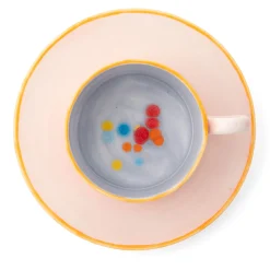 Set di 2 tazze da tè e piattini dritti Murrine grigi