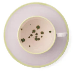 Set di 2 tazze e piattini Murrine Lilla