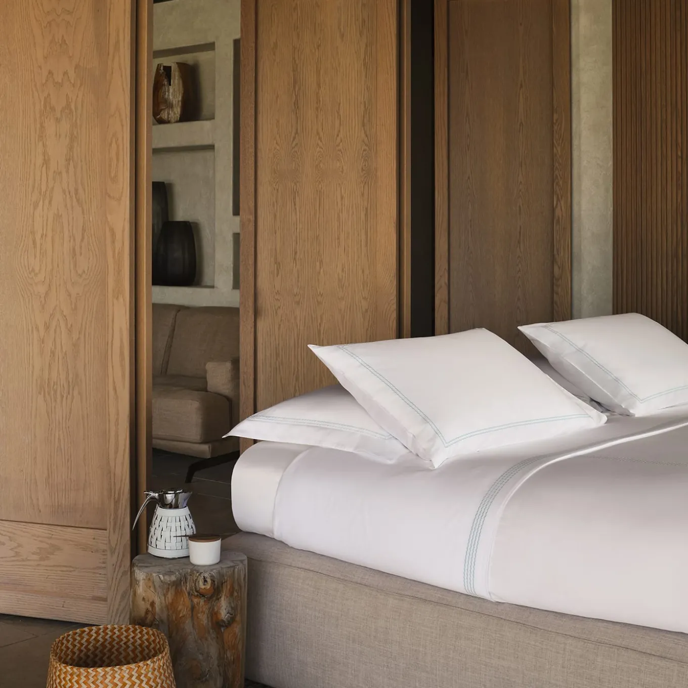 Set di 2 tazze e zuccheriera con coperchio in legno