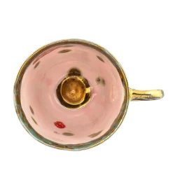 Set di 2 Tazze in Porcellana Dorata Michelangelo