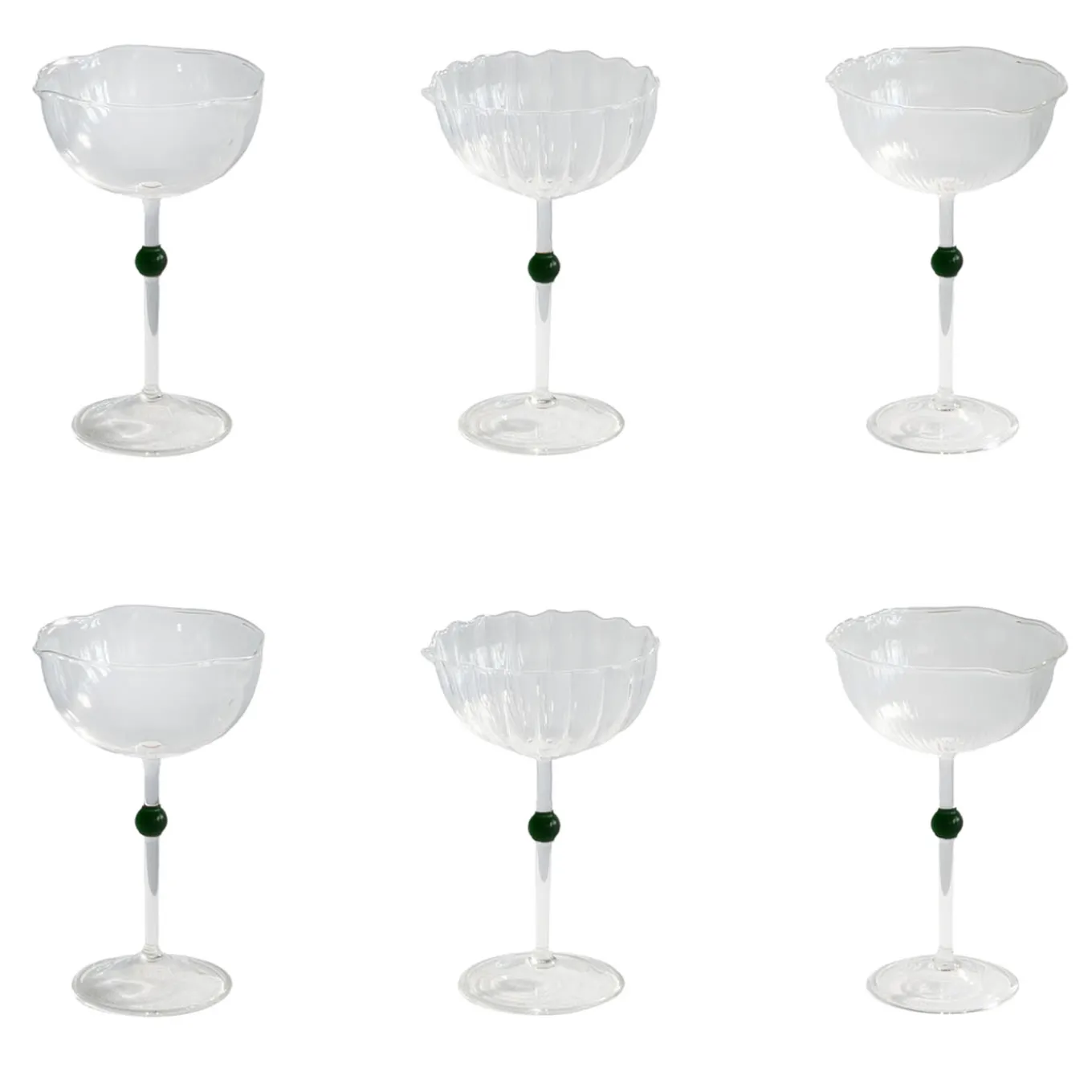 Set di 6 tazze verde perla