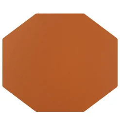 Set di 2 tovagliette bifacciali in pelle cognac e bordeaux #1