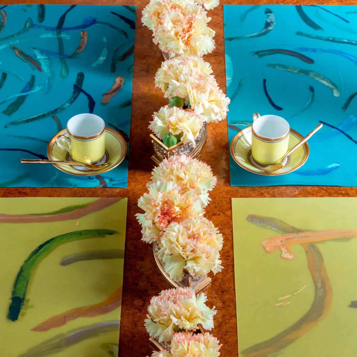 Set di 2 tovagliette e 2 tovaglioli Roman Stroll in azzurro