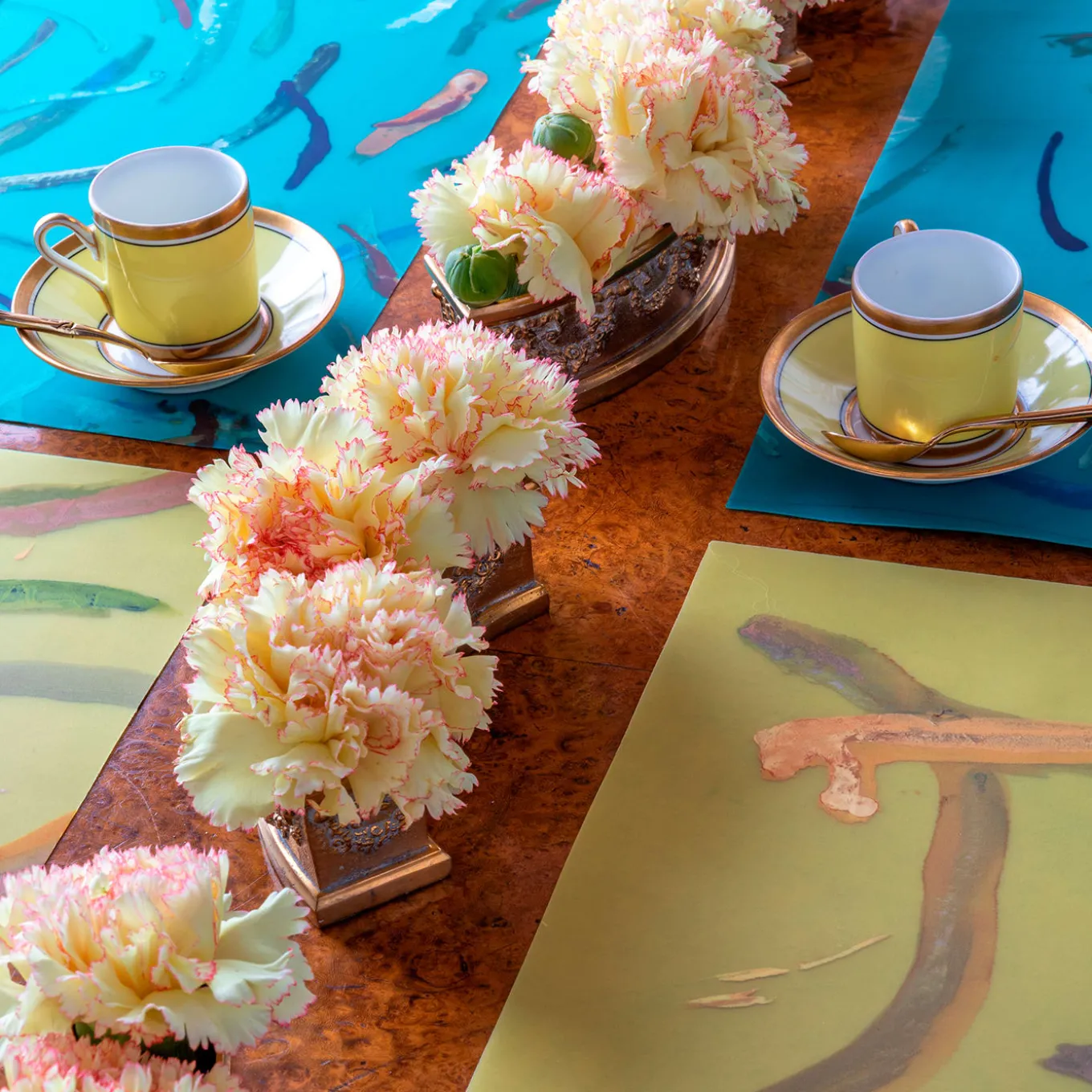 Set di 2 tovagliette e 2 tovaglioli Roman Stroll in azzurro