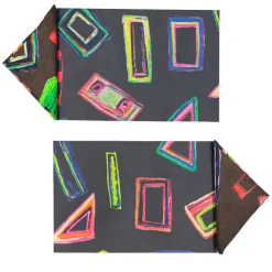 Set di 2 tovagliette e tovaglioli Space Shapes in nero