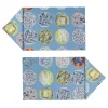 Set di 2 tovagliette e tovaglioli rettangolari blu rivestiti Medallions