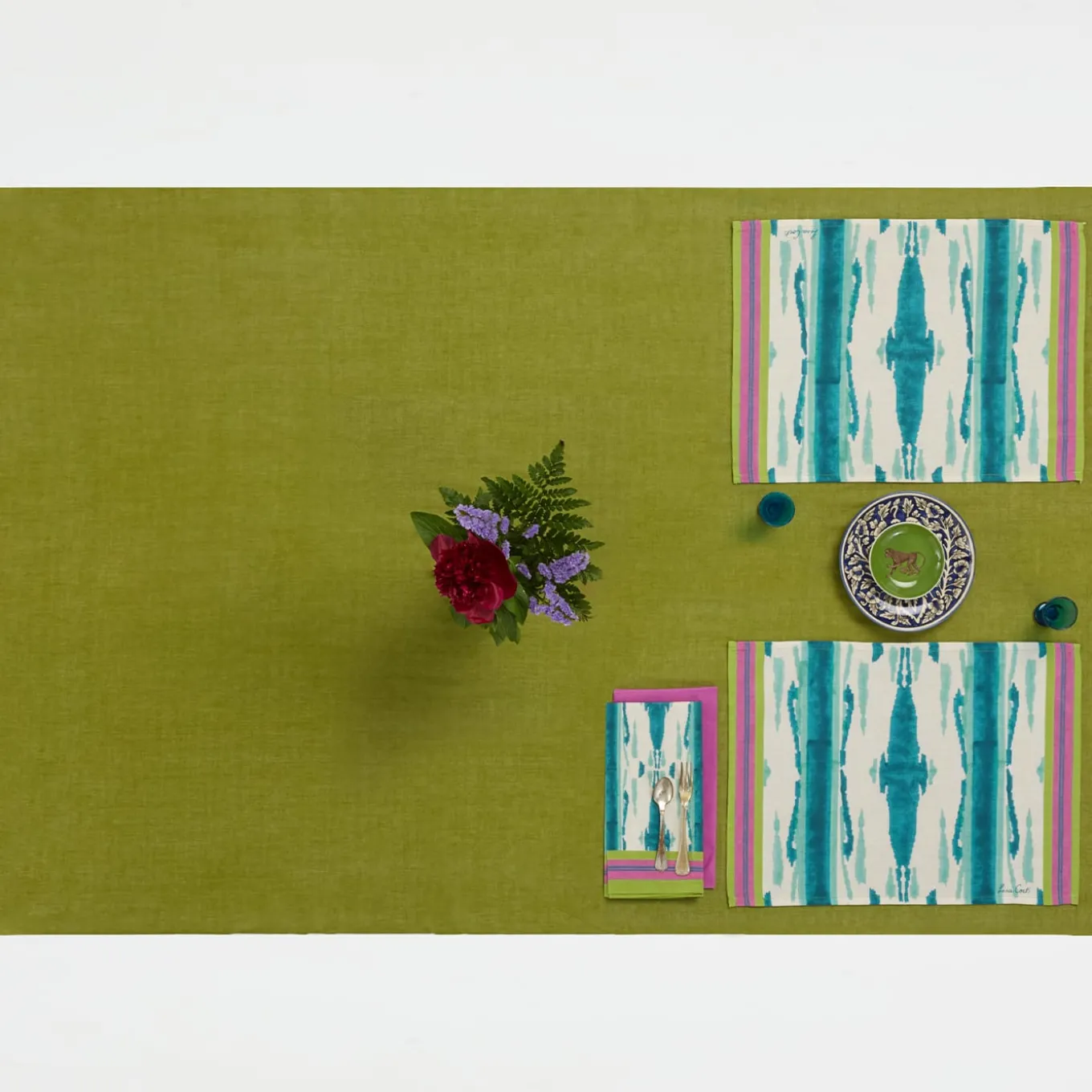 Set di 4 tovagliette Flame Design Pavone Veronese